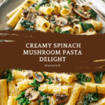 Spinach Mushroom Pasta Recipe