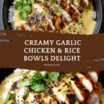 Chicken & Rice Bowls with Creamy Garlic Sauce Recipe