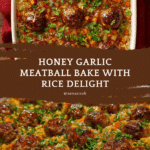 Honey Garlic Meatball Rice Bake Recipe