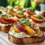 Grilled Peach and Burrata Crostini Recipe