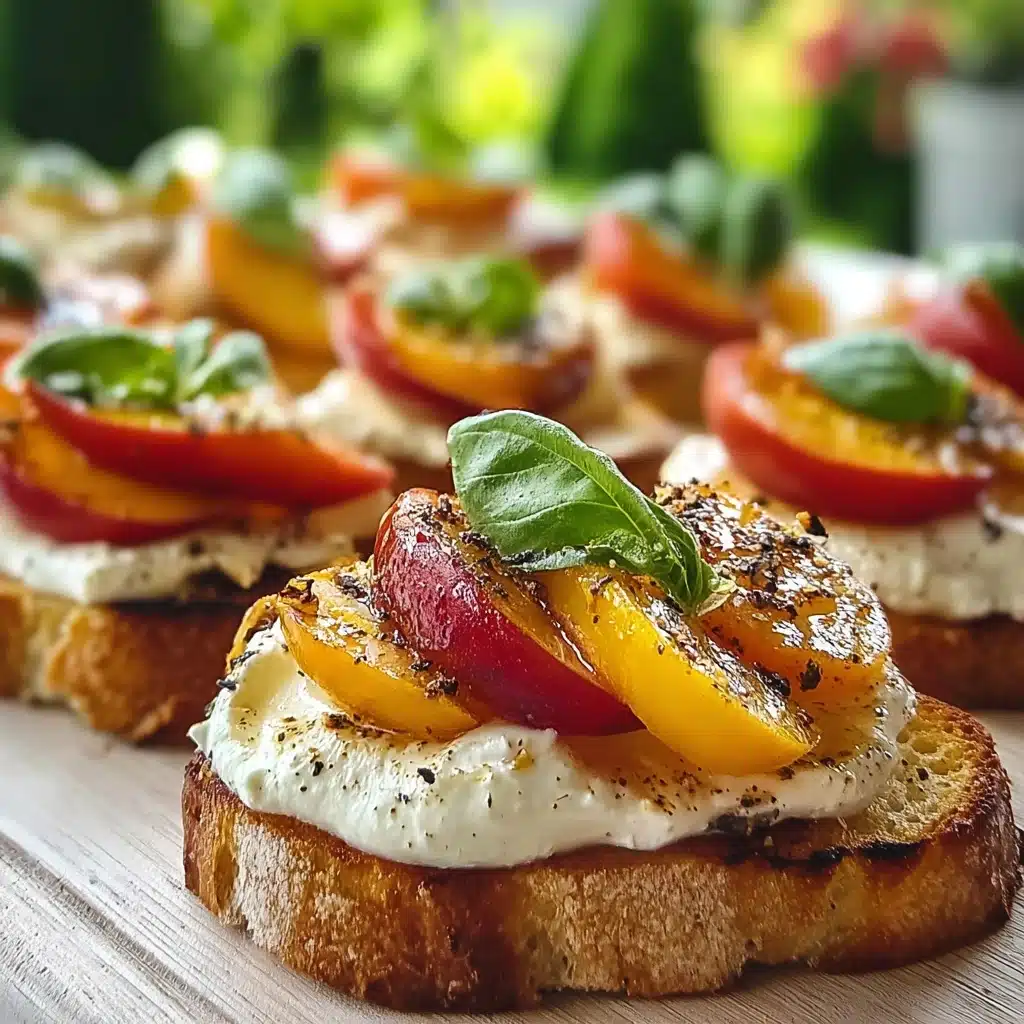 Grilled Peach and Burrata Crostini Recipe