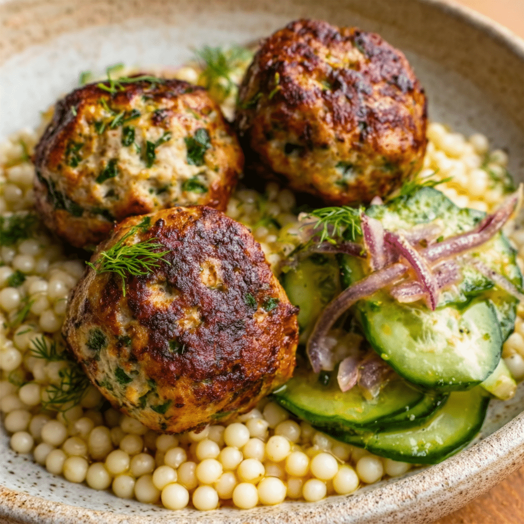 Herby Greek Chicken Meatballs Recipe - Recipe Image
