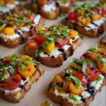 Quick Peach Bruschetta with Whipped Ricotta Recipe