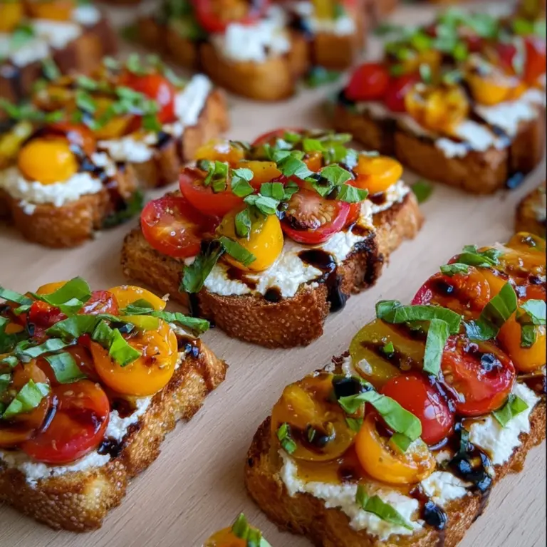 Quick Peach Bruschetta with Whipped Ricotta Recipe