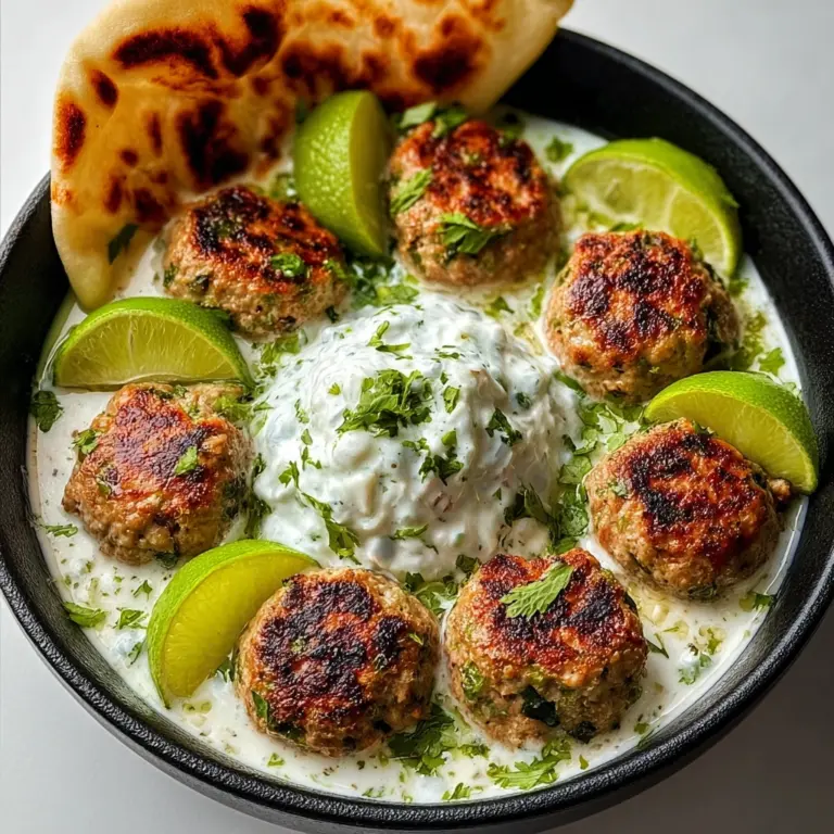 Juicy Greek Chicken Meatballs with Tzatziki Recipe