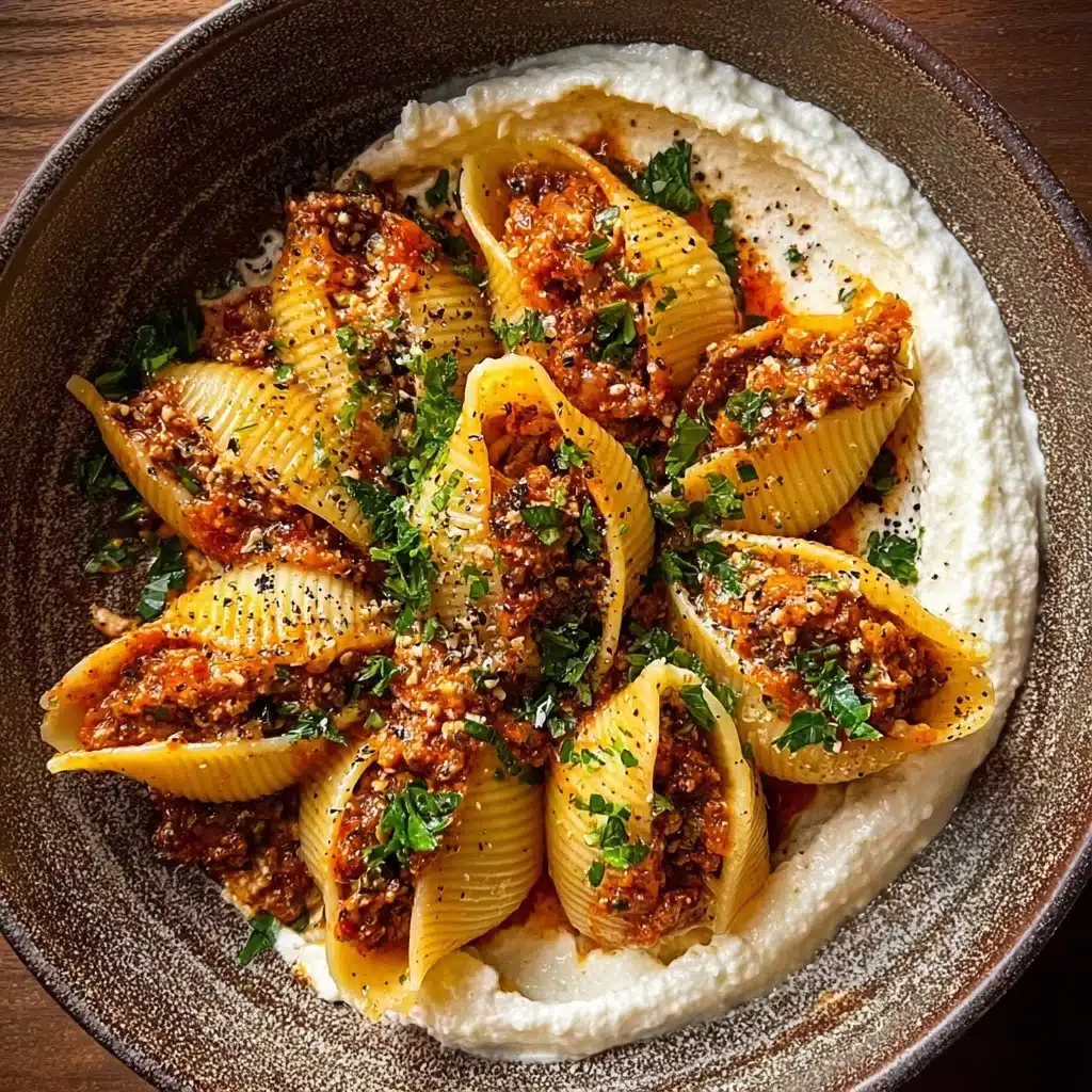 Spicy Unstuffed Shells with Whipped Ricotta Recipe - Recipe Image