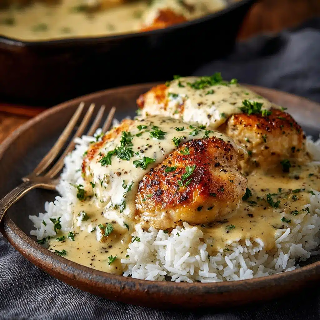 Creamy Smothered Chicken And Rice Recipe - Recipe Image