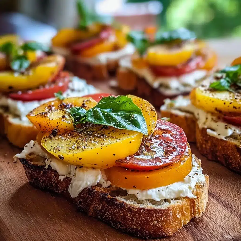 Grilled Peach and Burrata Crostini Recipe - Recipe Image