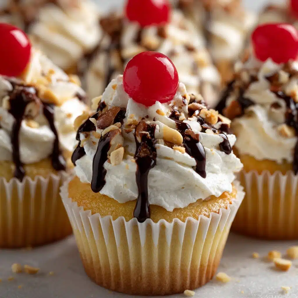Homemade Banana Split Cupcakes Recipe - Recipe Image