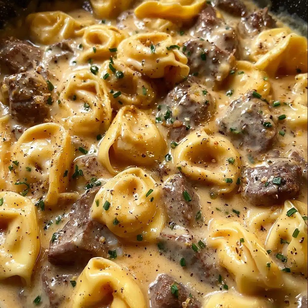 Cheesesteak Tortellini in Creamy Provolone Sauce Recipe - Recipe Image