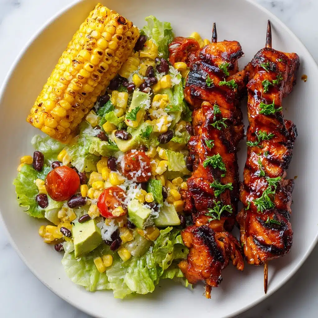 BBQ Chicken Skewer Salad Recipe - Recipe Image