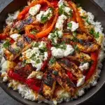 Serve the baked chicken and peppers topped with fresh herbs Recipe