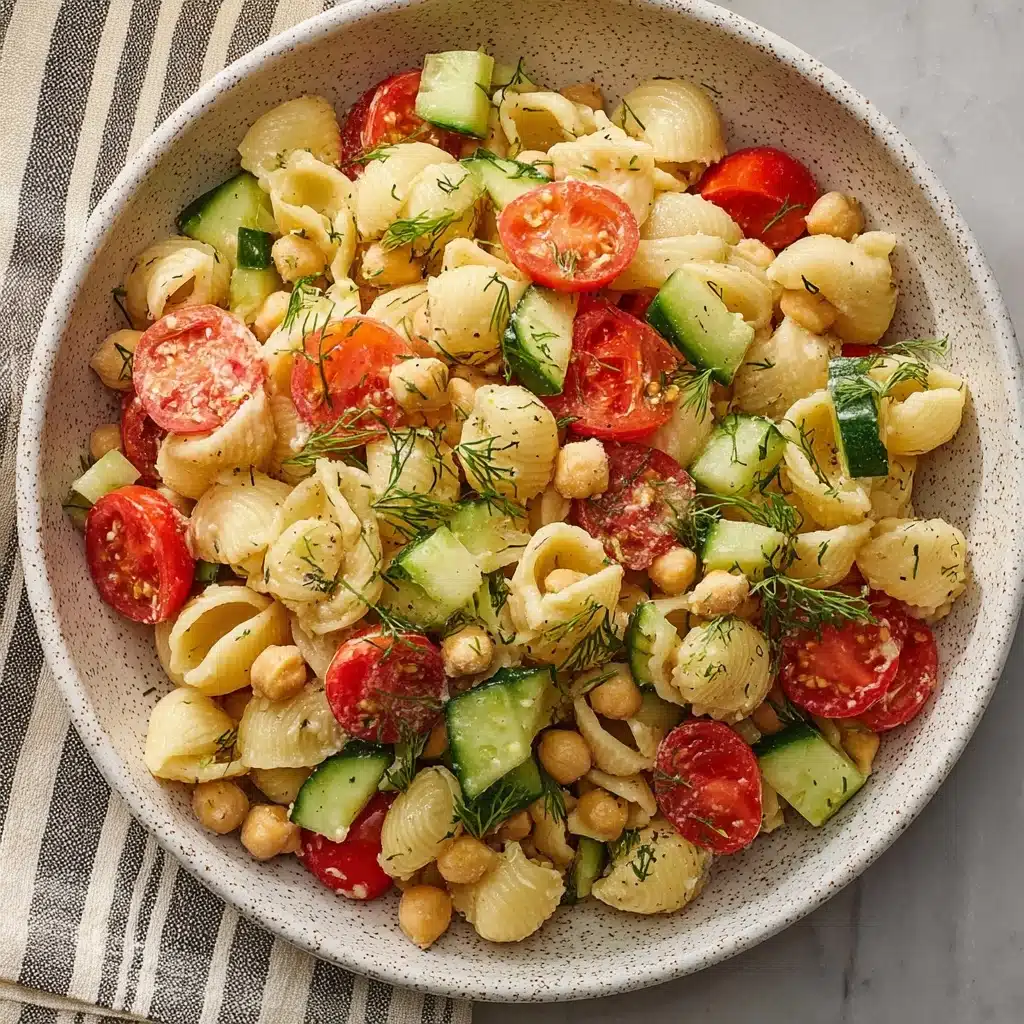 Chickpea Pasta Salad with Creamy Lemon Tahini Dressing Recipe - Recipe Image