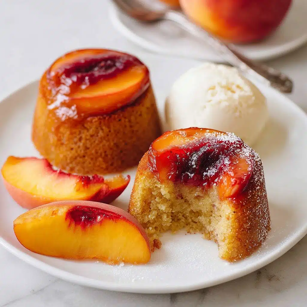 Peach Upside Down Mini Cakes Recipe - Recipe Image