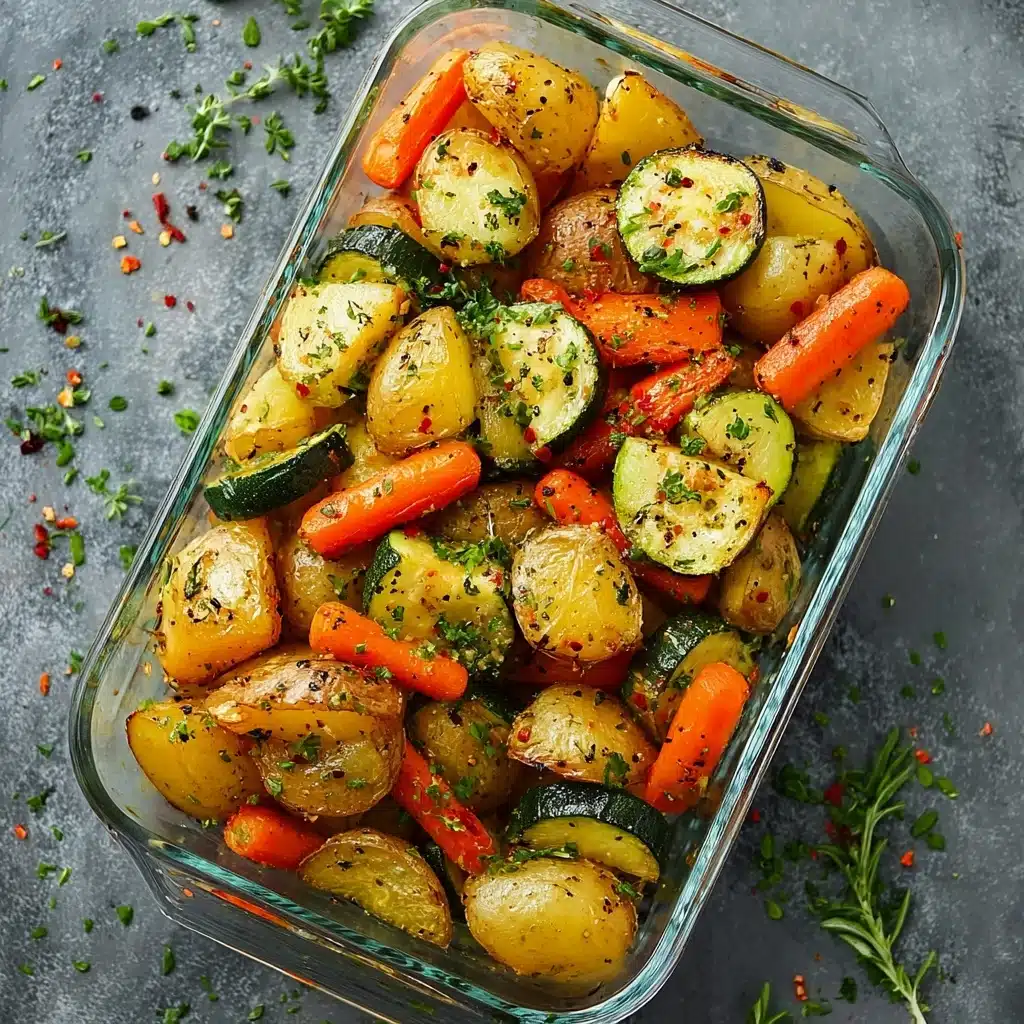 Garlic Herb Roasted Potatoes Carrots and Zucchini Recipe - Recipe Image