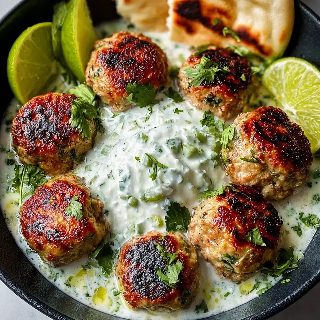 Juicy Greek Chicken Meatballs with Tzatziki Recipe