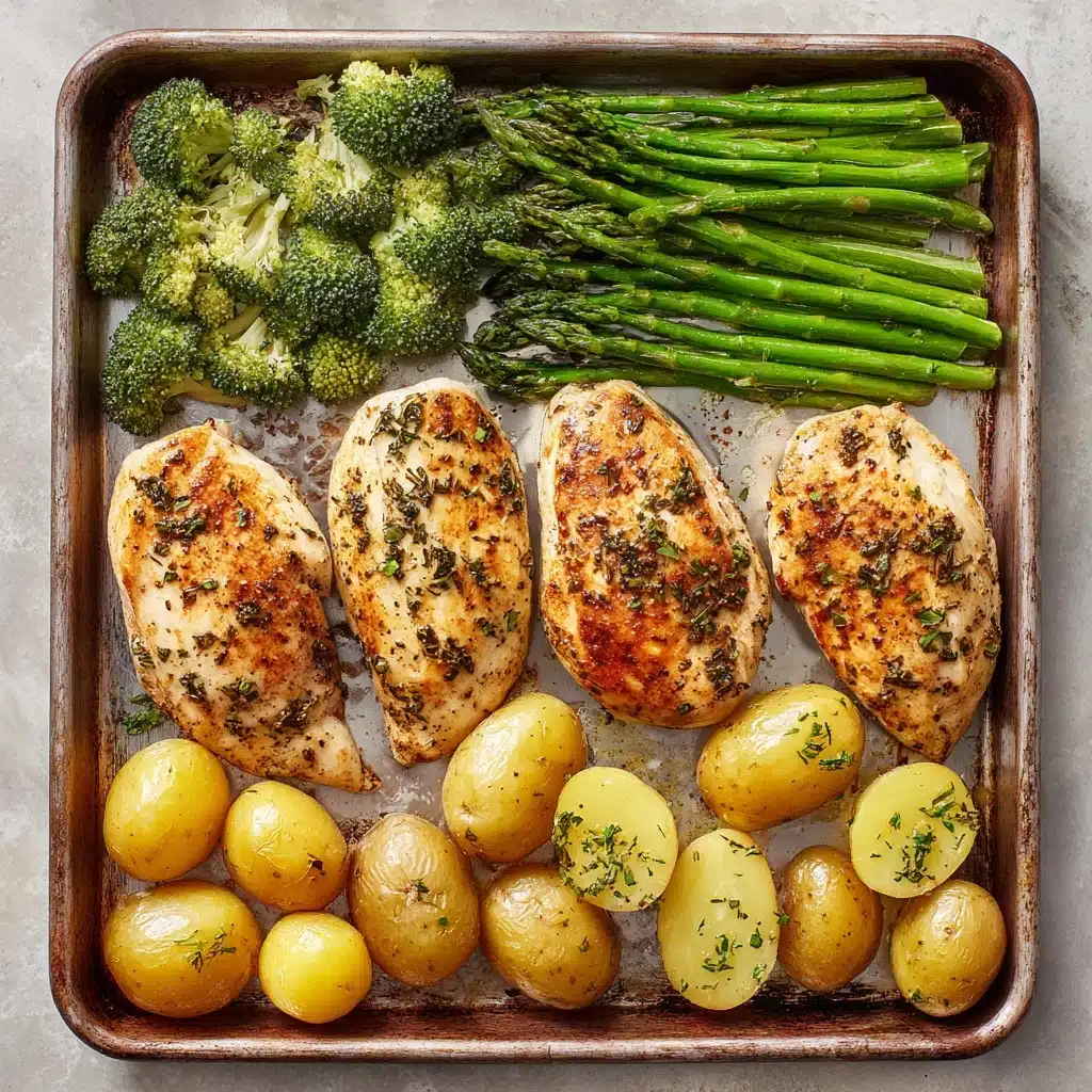 Sheet Pan Garlic Butter Chicken and Veggies Recipe - Recipe Image