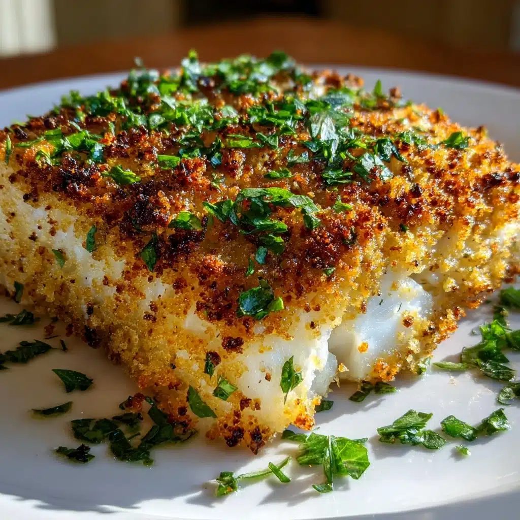 Garlic Parmesan Crusted Halibut: 15-Minute Baked Perfection Recipe - Recipe Image