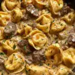 Cheesesteak Tortellini in Creamy Provolone Sauce Recipe