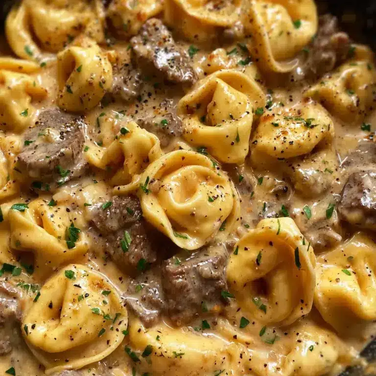 Cheesesteak Tortellini in Creamy Provolone Sauce Recipe
