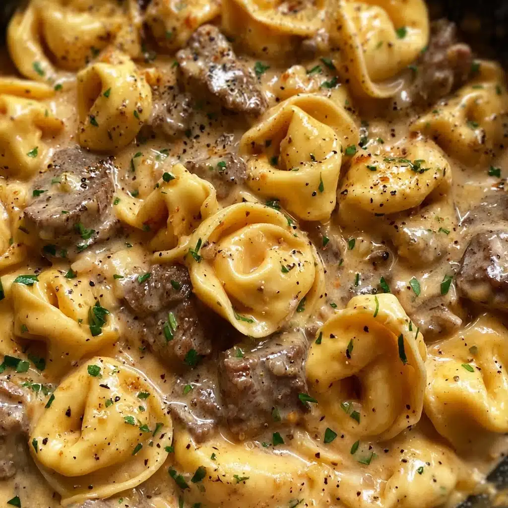 Cheesesteak Tortellini in Creamy Provolone Sauce Recipe - Recipe Image