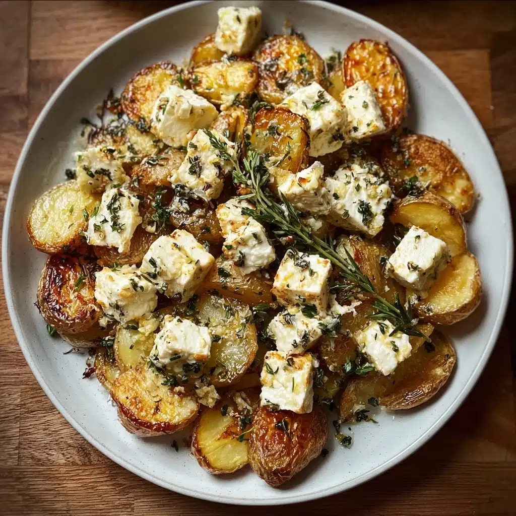 Roasted Potatoes with Baked Feta and Garlic Recipe