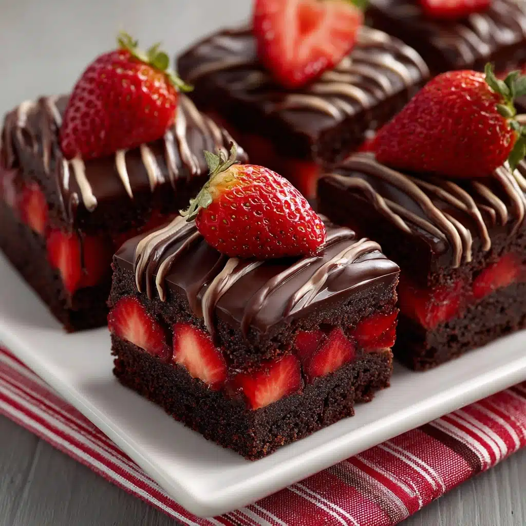 Chocolate Covered Strawberry Brownies Recipe - Recipe Image