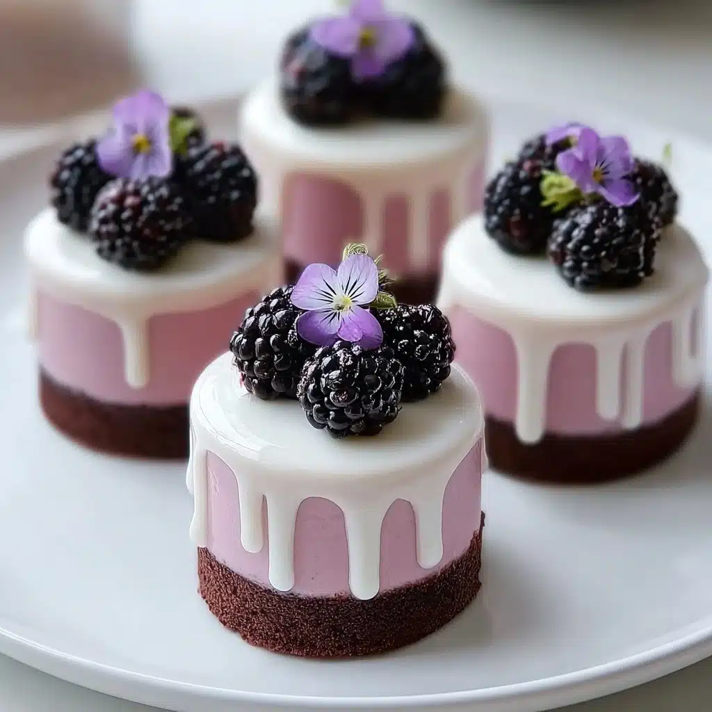 Mini Blackberry Mousse Cakes Recipe - Recipe Image