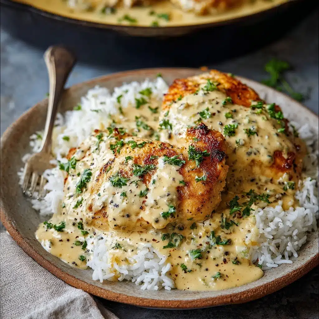 Creamy Smothered Chicken And Rice Recipe - Recipe Image