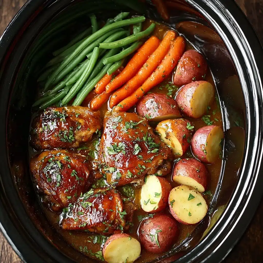 Slow Cooker Honey Garlic Chicken and Veggies Recipe - Recipe Image