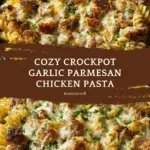 The Best Crockpot Garlic Parmesan Chicken Pasta Recipe