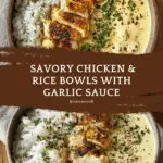 Chicken and Rice Bowls with Creamy Garlic Sauce Recipe