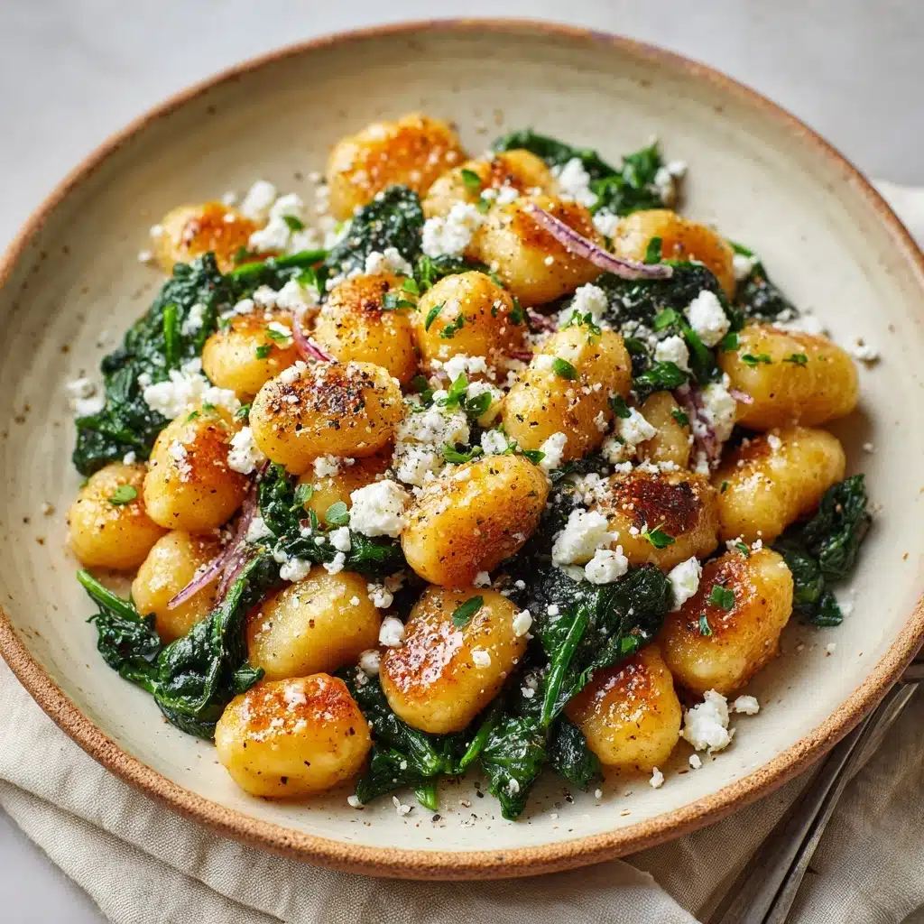 Crispy Gnocchi With Spinach And Feta Recipe