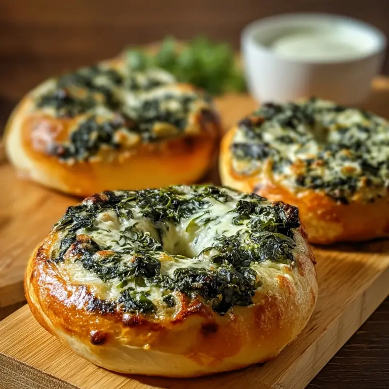 Easy Spinach Cottage Cheese Flagels (Flat Bagels) Recipe