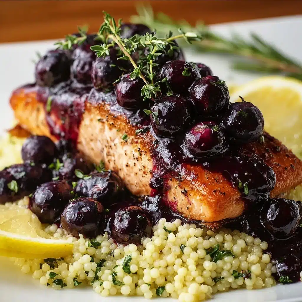 Blueberry Glazed Salmon with Lemon Herb Couscous Recipe - Recipe Image