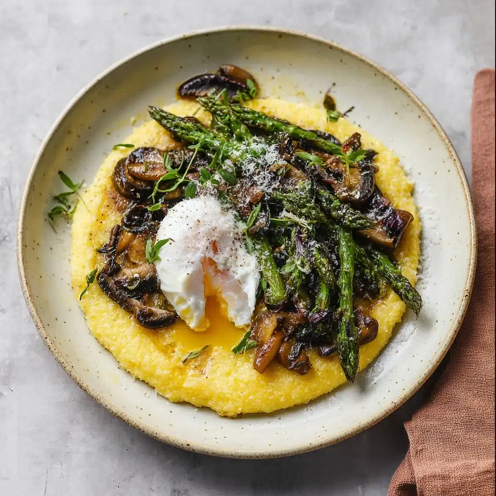 Parmesan Polenta With Vegetables & Eggs Recipe - Recipe Image