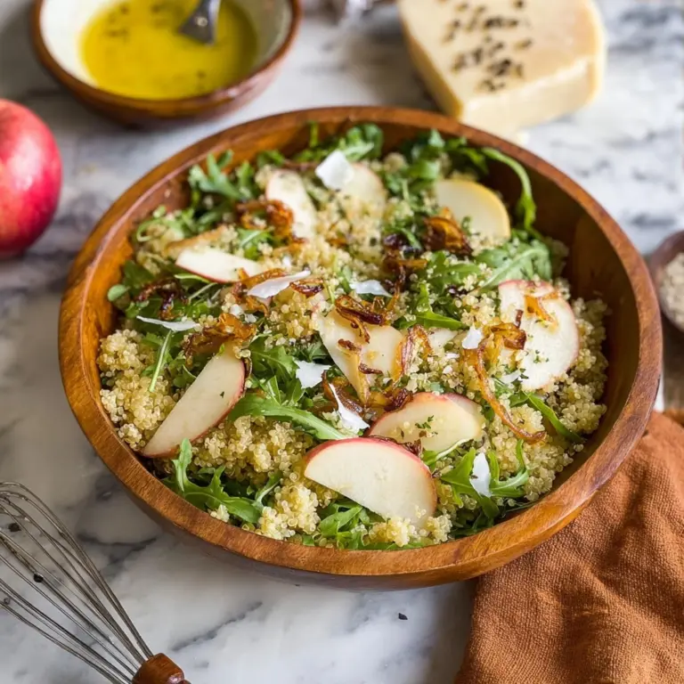 Honey Mustard Quinoa Apple Salad with Crispy Shallots Recipe