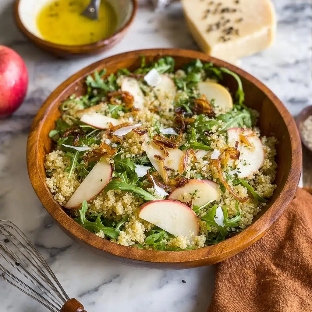 Honey Mustard Quinoa Apple Salad with Crispy Shallots Recipe