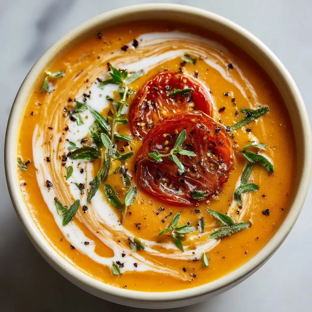 Creamy Roasted Garlic Tomato Soup Recipe - Recipe Image