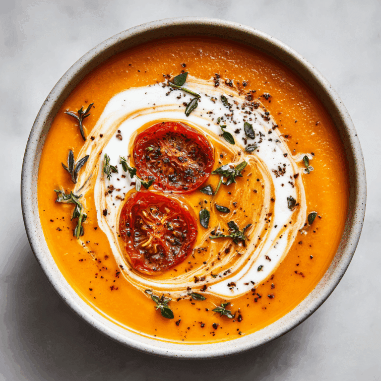 Creamy Roasted Garlic Tomato Soup Recipe