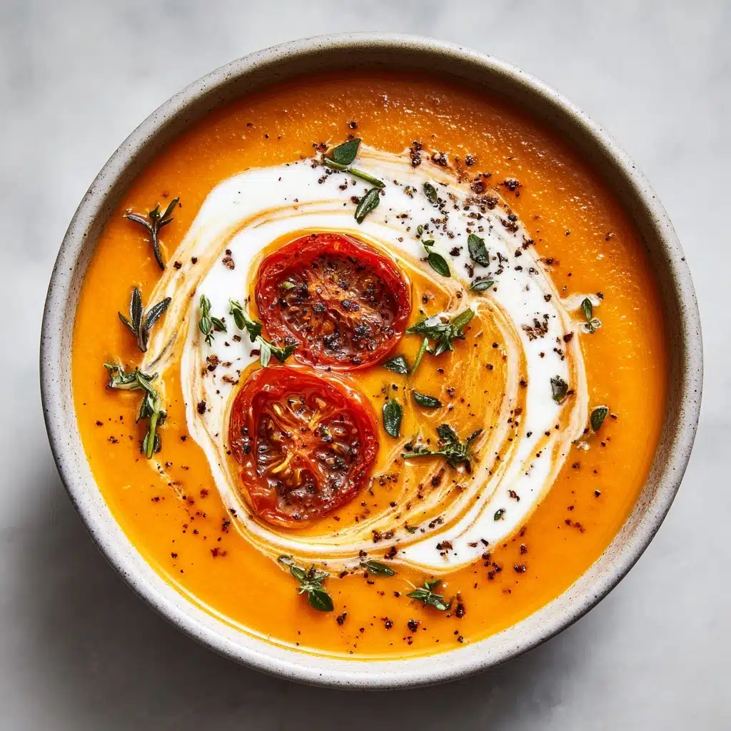Creamy Roasted Garlic Tomato Soup Recipe - Recipe Image