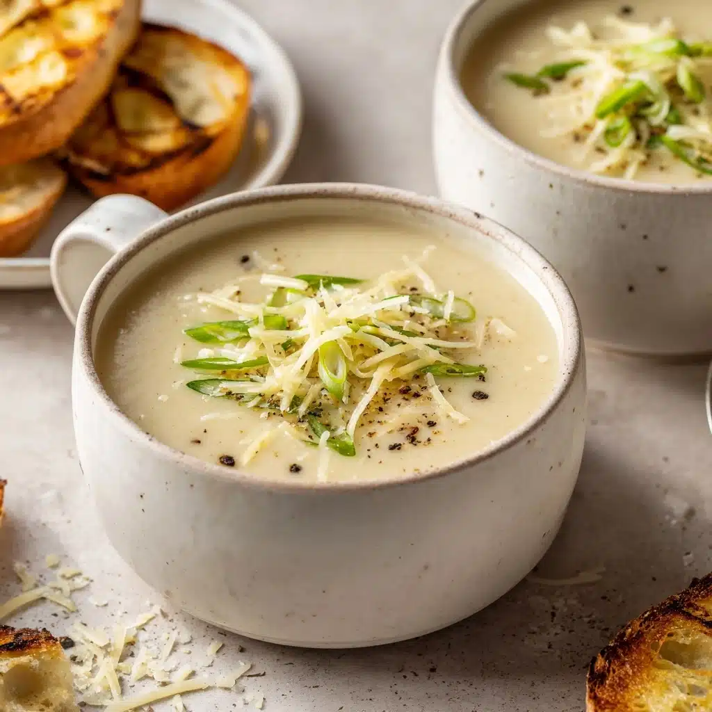 Roasted Garlic Cheddar Cauliflower Soup Recipe - Recipe Image