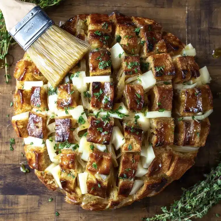 Brie Pull-Apart Bread with Pear and Caramelized Onions Recipe