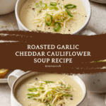 Roasted Garlic Cheddar Cauliflower Soup Recipe