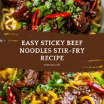 Sticky Beef Noodles Recipe