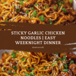 Sticky Garlic Chicken Noodles Recipe
