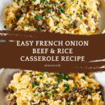 French Onion Ground Beef Casserole with Rice Recipe