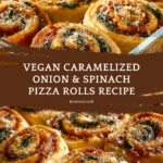 Vegan Caramelized Onion & Spinach Pizza Rolls Recipe