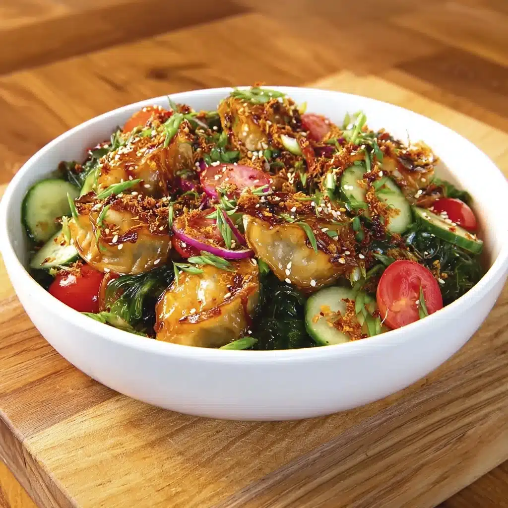 Crispy Dumpling Salad with Spicy Soy Dressing Recipe - Recipe Image