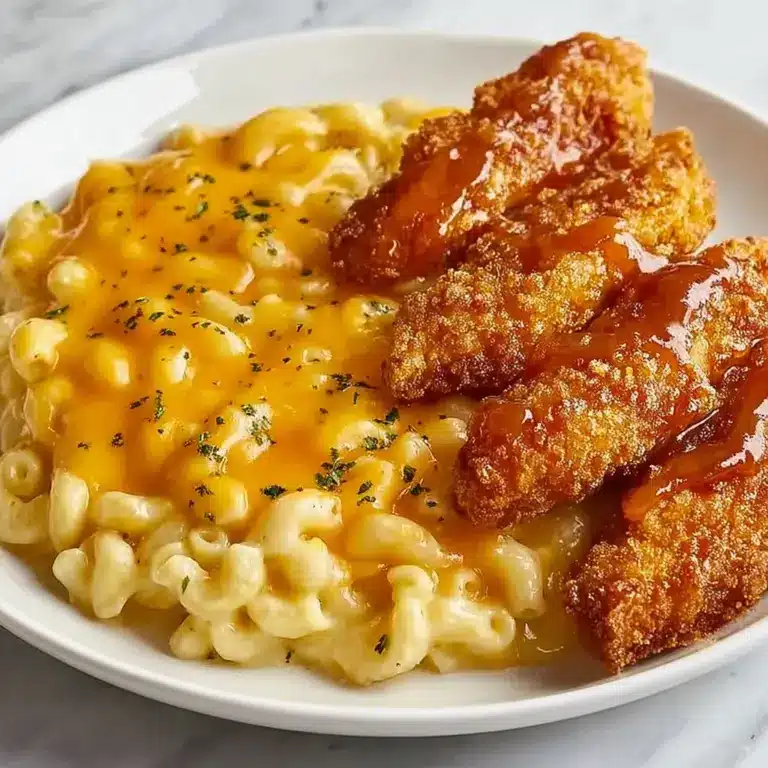 Hot Honey Chicken Tenders with Baked Mac and Cheese Recipe